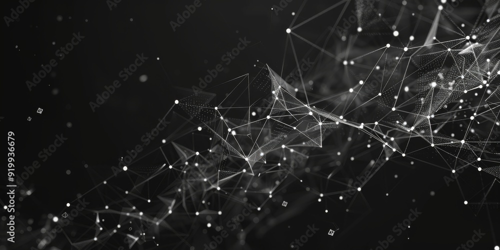 Poster an intriguing and captivating abstraction showcasing myriad network connections, illustrated with do