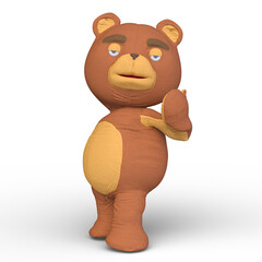 Naklejka premium クマの人形 3DCGレンダリング