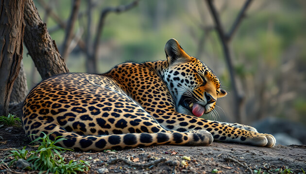 Leopard Falling