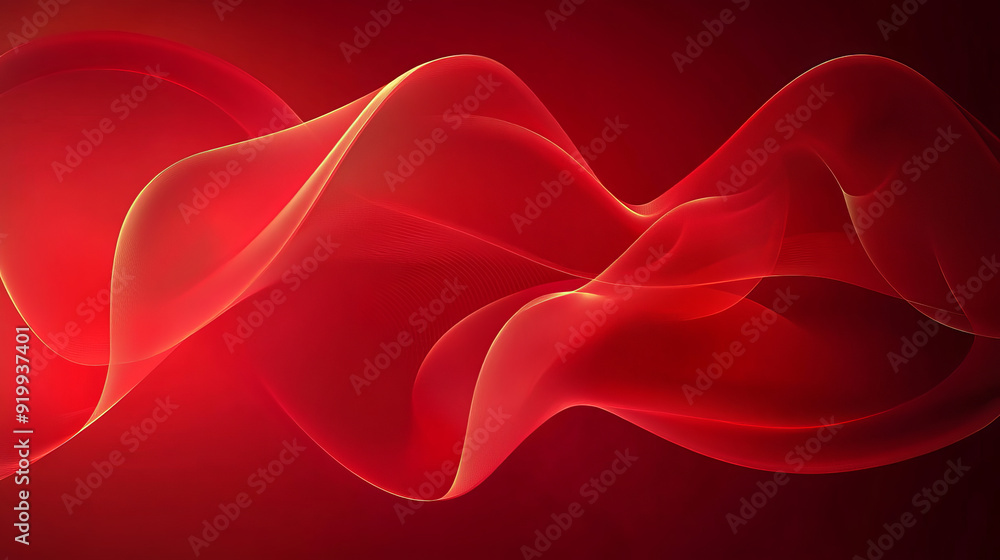 Poster red background with abstract design in vector illustration.
