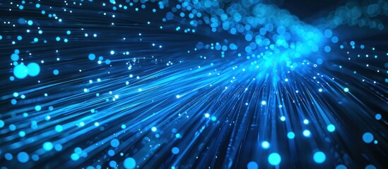 Fototapeta premium Abstract Blue Fiber Optic Light