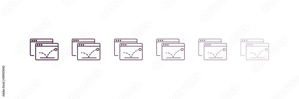 Poster bounce rate outline icon. linear vector from technology concept. 6 different line style bounce rate 