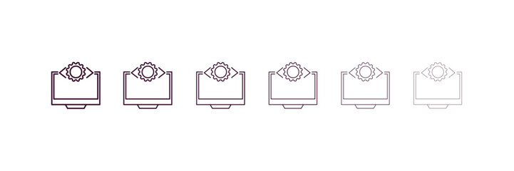 ide outline icon. Linear vector from technology concept. 6 different line style ide icon included thin, light, regular, medium, bold, black