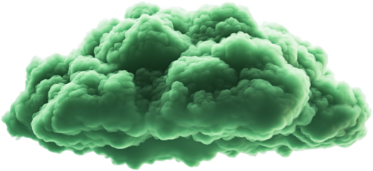A vibrant green cloud exhibits a fluffy, ethereal appearance, adding a unique touch to any creative project.
