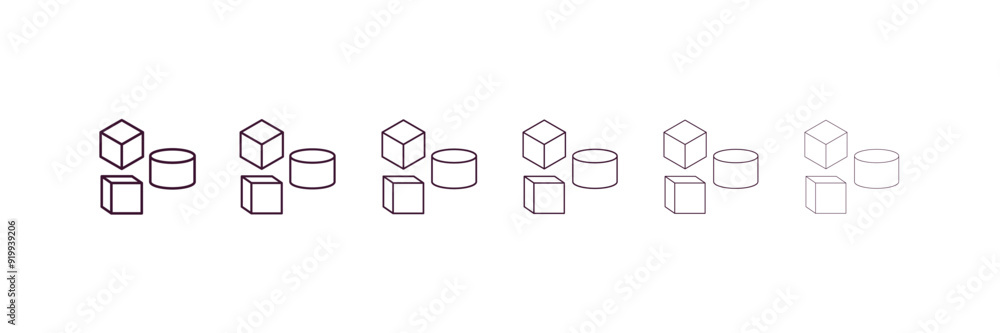Poster elements outline icon. linear vector from technology concept. 6 different line style elements icon i