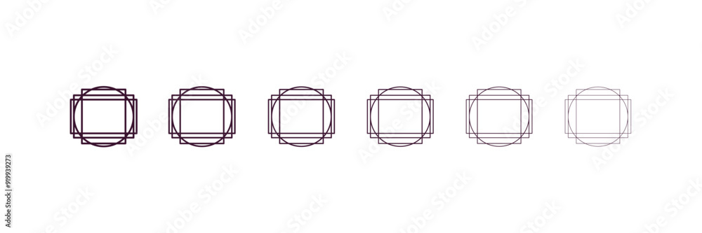 Poster grid system outline icon. linear vector from technology concept. 6 different line style grid system 