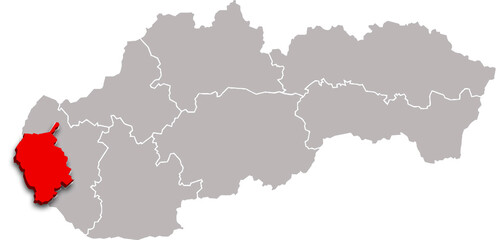 bratislava region map ADMINISTRATIVE DIVISIONS of SLOVAKIA 3d isometric map