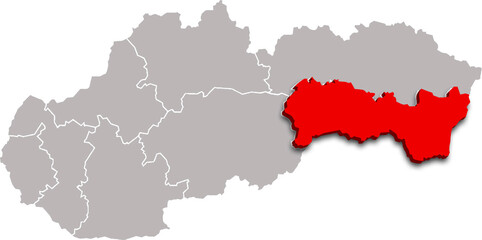 kosice region map ADMINISTRATIVE DIVISIONS of SLOVAKIA 3d isometric map