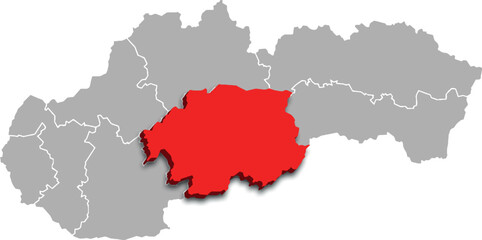 banská bystrica region map ADMINISTRATIVE DIVISIONS of SLOVAKIA 3d isometric map