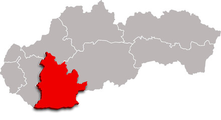 nitra region map ADMINISTRATIVE DIVISIONS of SLOVAKIA 3d isometric map