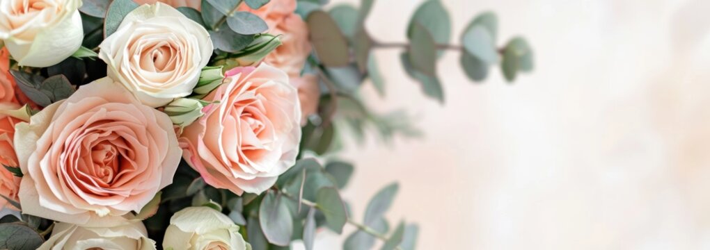 Bouquet of Delicate Peach Roses