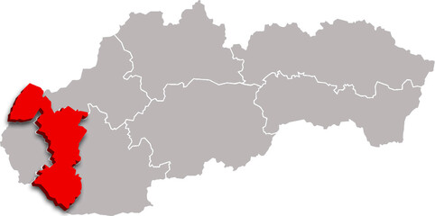 trnava region map ADMINISTRATIVE DIVISIONS of SLOVAKIA 3d isometric map