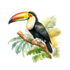 Safari Birds watercolor illustration, safari animals clipart