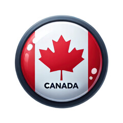 Obraz premium Round Canada flag button with metallic rim and glossy finish