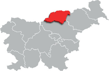 carinthia region map ADMINISTRATIVE DIVISIONS of SLOVENIA 3d isometric map