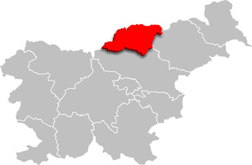 carinthia region map ADMINISTRATIVE DIVISIONS of SLOVENIA 3d isometric map
