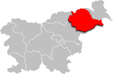 drava region map ADMINISTRATIVE DIVISIONS of SLOVENIA 3d isometric map