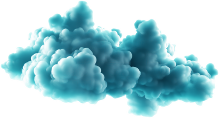 A fluffy, teal-colored cloud formation showcasing a dreamy and whimsical atmosphere.