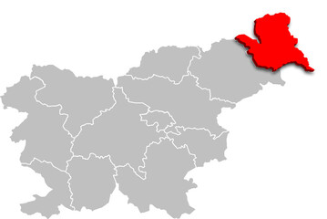 mura region map ADMINISTRATIVE DIVISIONS of SLOVENIA 3d isometric map