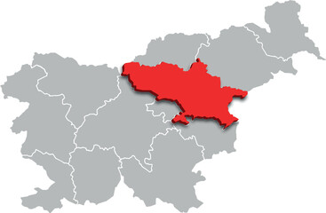 savinja region map ADMINISTRATIVE DIVISIONS of SLOVENIA 3d isometric map
