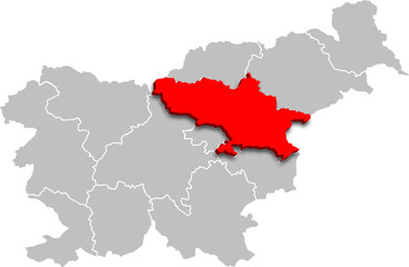 savinja region map ADMINISTRATIVE DIVISIONS of SLOVENIA 3d isometric map