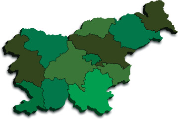 SLOVENIA MAP WITH ITS PROVINCES AND POLITICAL ADMINISTRATIVE DIVISIONS