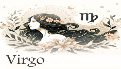 Illustration of a Virgo zodiac sign.