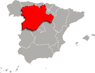 castilla and lion map ADMINISTRATIVE DIVISIONS of SPAIN 3d isometric map