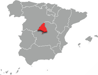 madrid map ADMINISTRATIVE DIVISIONS of SPAIN 3d isometric map