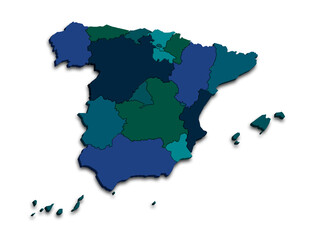 SPAIN MAP WITH ITS PROVINCES AND POLITICAL ADMINISTRATIVE DIVISIONS