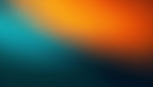 Orange blue teal black gradient background grainy textured dark vibrant banner poster backdrop. Generated image