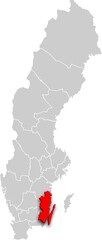 kalmar map PROVINCE of SWEDEN 3d isometric map © WALDIR