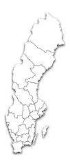 SWEDEN MAP WITH ITS PROVINCES AND POLITICAL ADMINISTRATIVE DIVISIONS