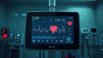 Heart Rate Monitor with Heartbeat and Vital Signs.