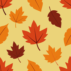 seamless pattern, autumn leafs
