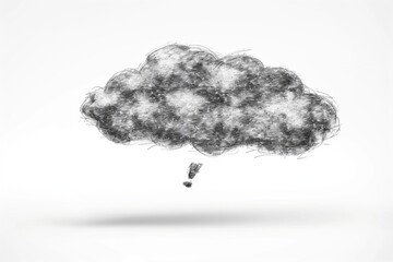 A simple illustration of a cloud in monochrome colors