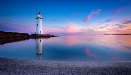 lighthouse on the shore of the sea