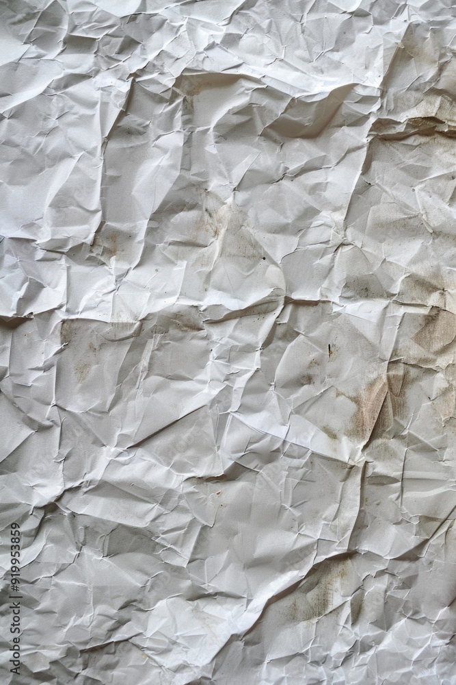 Poster a close-up view of a piece of crumpled paper with creases and folds