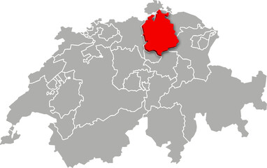 Zürich map ADMINISTRATIVE DIVISIONS of SWITZERLAND 3d isometric map