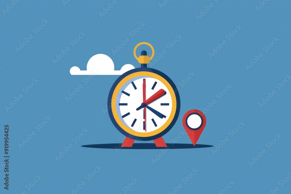 Poster A clock showing the correct time with a pin pointing to it, great for highlighting importance or urgency