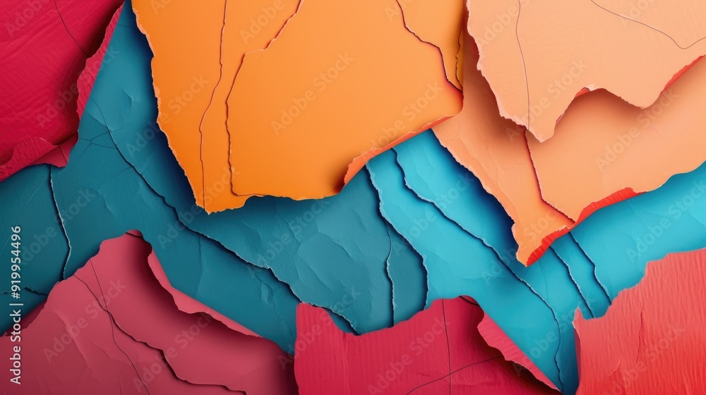 Poster A close-up view of various paper cut shapes, ideal for use in educational or creative projects