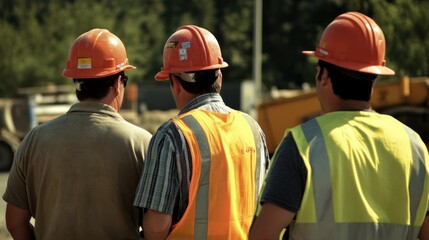 Generate a photo realistic image of contractors undergoing safety training before starting work, with safety orientation materials, safety regulations, and contractor safety certification visible