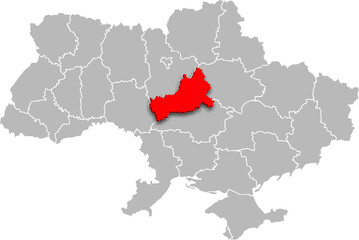 cherkasy map PROVINCE of UKRAINE 3d isometric map