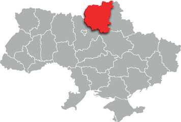 chernihiv map PROVINCE of UKRAINE 3d isometric map