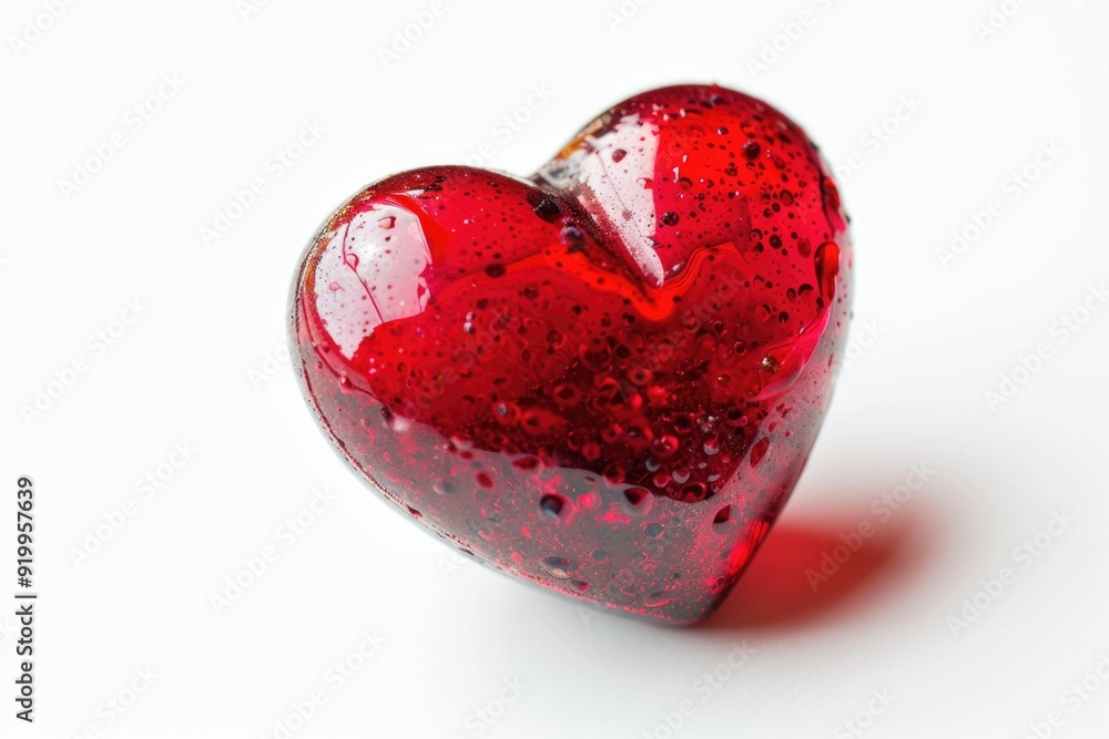 Aufkleber a single red heart-shaped object on a white background, suitable for various uses such as love and r