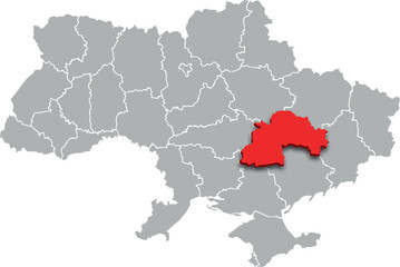 dnipropetrovsk map PROVINCE of UKRAINE 3d isometric map