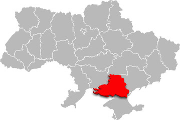 kherson map PROVINCE of UKRAINE 3d isometric map