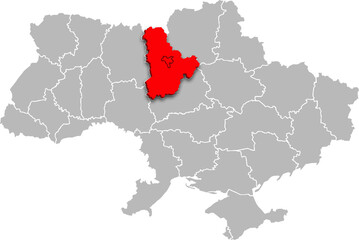 kyiv map PROVINCE of UKRAINE 3d isometric map