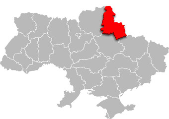 sumy map PROVINCE of UKRAINE 3d isometric map