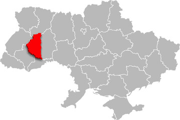 ternopil map PROVINCE of UKRAINE 3d isometric map